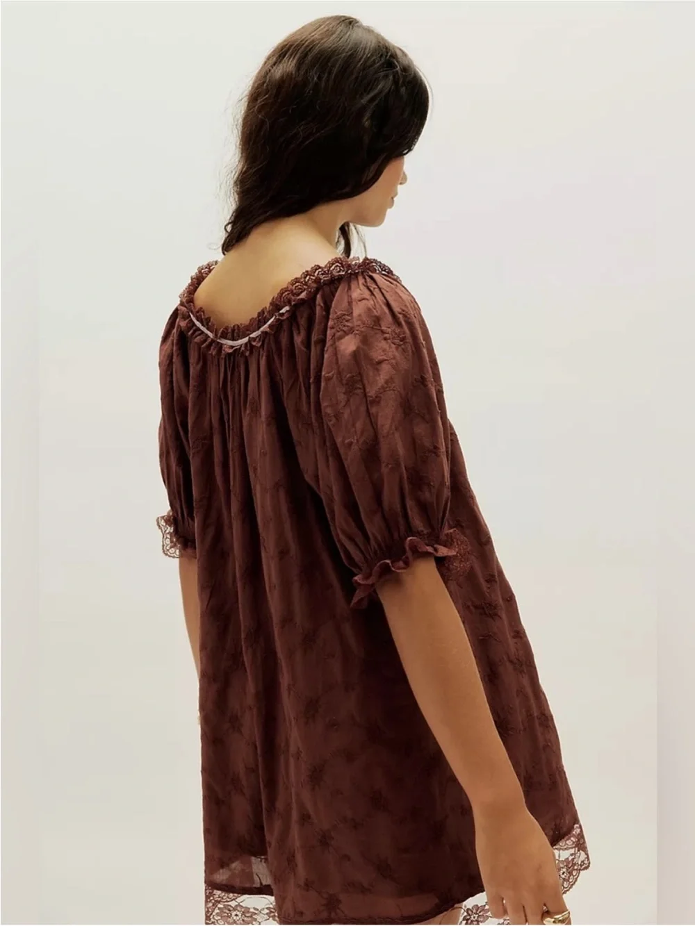 NWT Free People Juno Scoop Neck Short Sleeve Mini Dress